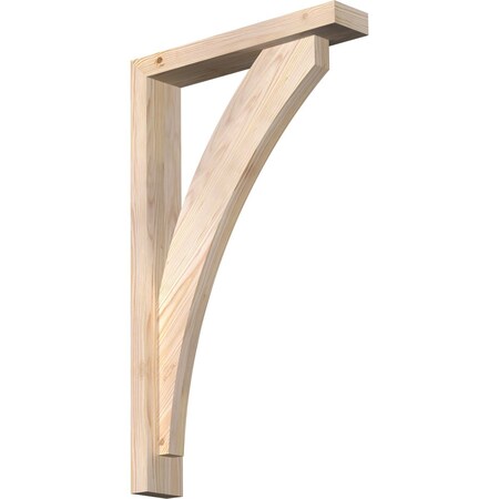 Ekena Millwork Thorton Block Smooth Bracket w/ Offset Brace, Douglas Fir, 3 1/2"W x 18"D x 30"H BKT0402X18X30THR05SDF